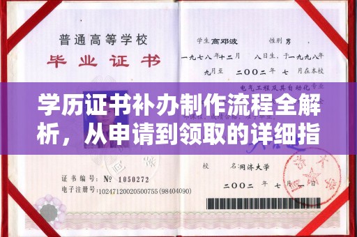 博湖学历证书补办制作流程全解析，从申请到领取的详细指南